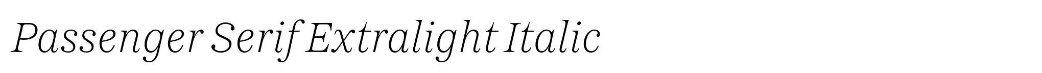 Passenger Serif Extralight Italic image